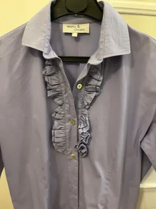 Camicia lilla con rouches