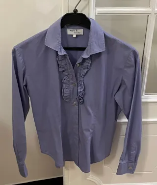 Camicia lilla con rouches