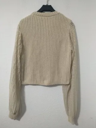 Jersey Zara Beige Manga Transparente