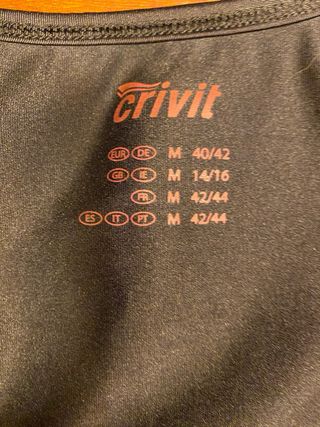 Camiseta deportiva Crivit mujer negra/fucsia Talla