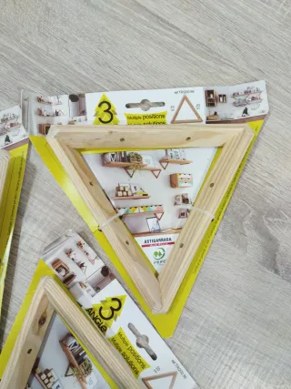 Escuadras decorativas madera (3 unidades)