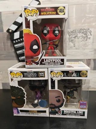 Pack 3 Funko Pop Marvel:Lady Deadpool, Shuri, Loki