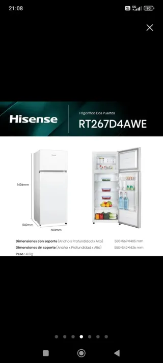 Frigorífico Hisense Blanco