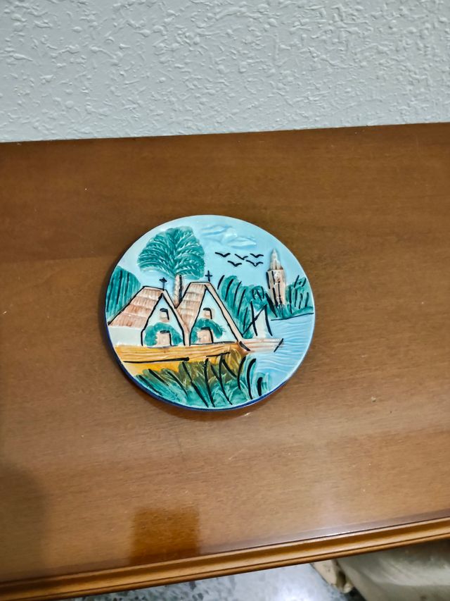 Plato decorativo porcelana paisaje