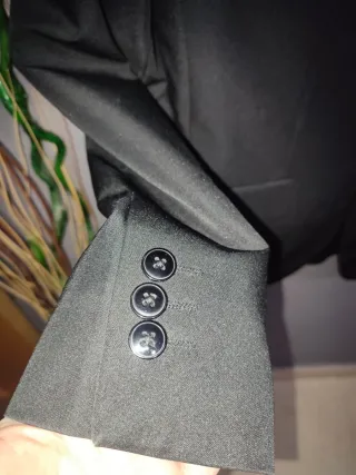 Chaqueta de traje negra hombre