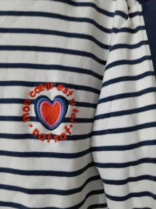 Camiseta Rayas Azul y Blanca Botones Dorados