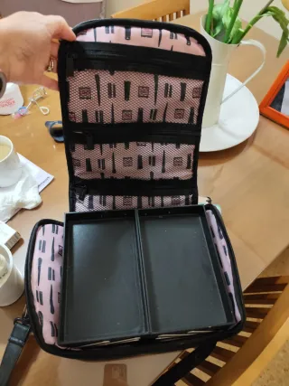 Bolso Maquillaje Profesional Negro y Rosa
