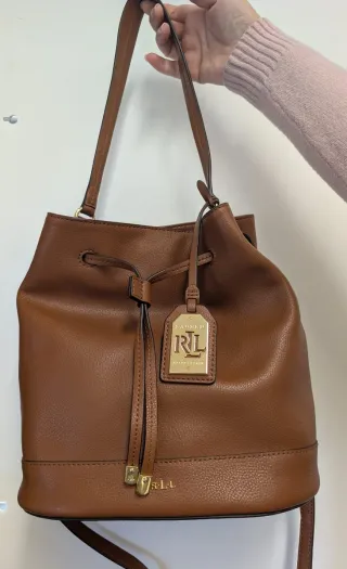 Borsa a secchiello Ralph Lauren marrone