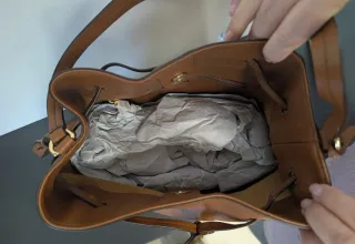 Borsa a secchiello Ralph Lauren marrone