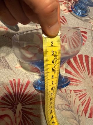 Servizio 11 coppe dessert blu trasparenti