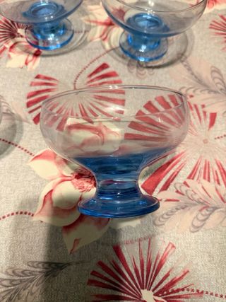 Servizio 11 coppe dessert blu trasparenti