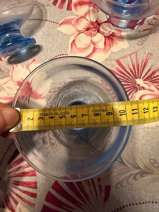 Servizio 11 coppe dessert blu trasparenti