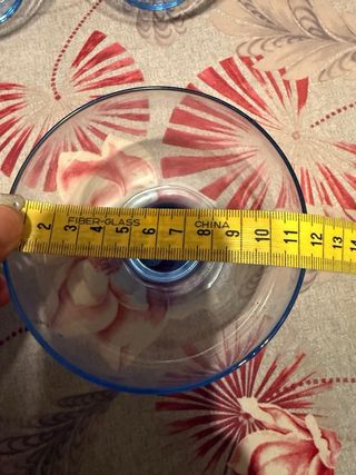 Servizio 11 coppe dessert blu trasparenti