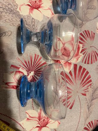 Servizio 11 coppe dessert blu trasparenti