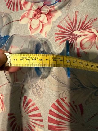 Servizio 11 coppe dessert blu trasparenti