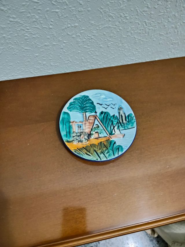 Plato decorativo porcelana paisaje
