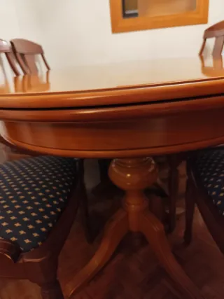 Mesa de comedor extensible madera maciza clásica
