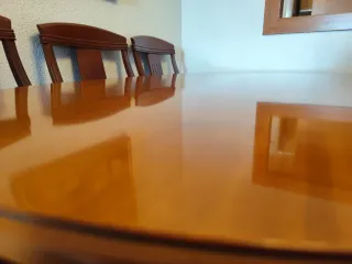 Mesa de comedor extensible madera maciza clásica