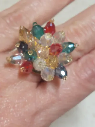 Conjunto Anillo y Pendientes Multicolor