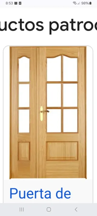 Puerta madera doble hoja 203 cm alto