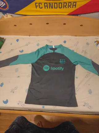 Sudadera Barça Training Nike Gris/Turquesa