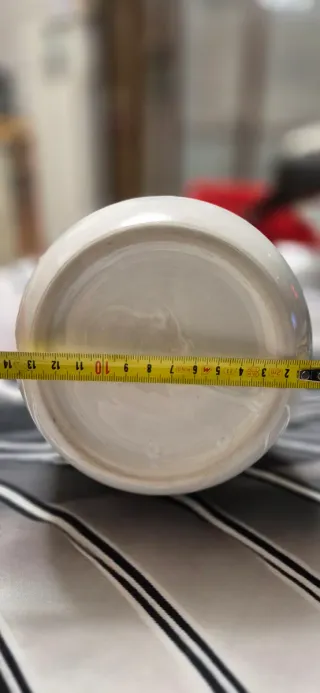 Barattolo ceramica bianco coperchio rosso