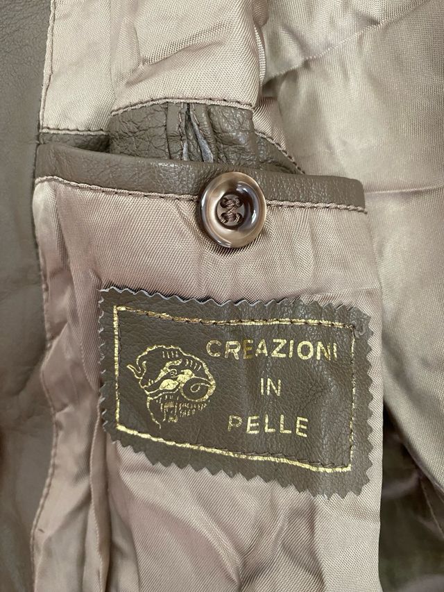 Blazer de piel vintage mujer marrón