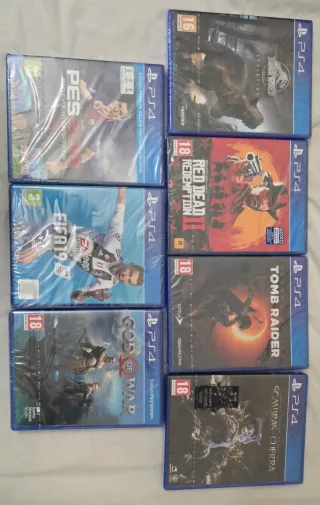 Lote Juegos PS4: PES, FIFA, God of War, Tomb Raide