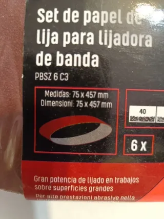 75×457 Lote Lijas Banda PARKSIDE