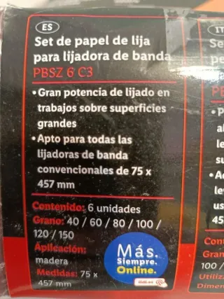 75×457 Lote Lijas Banda PARKSIDE