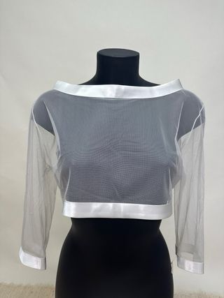 Torerita tul y raso blanca talla única hombros 44