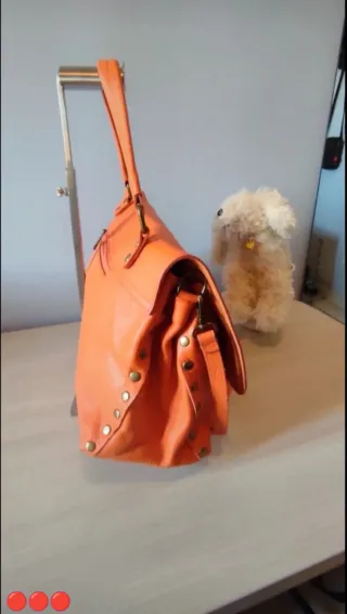 Borsa Artigianale Vera Pelle Arancione