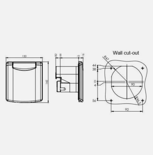 Toma exterior 230V para autocaravana