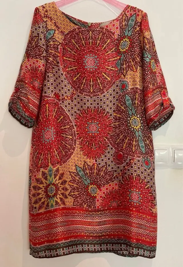 Vestido estampado multicolor talla M