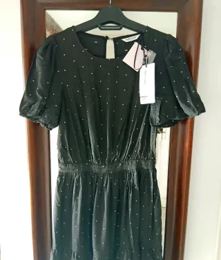 Vestido Naf Naf negro lunares talla 36