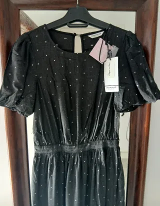 Vestido Naf Naf negro lunares talla 36