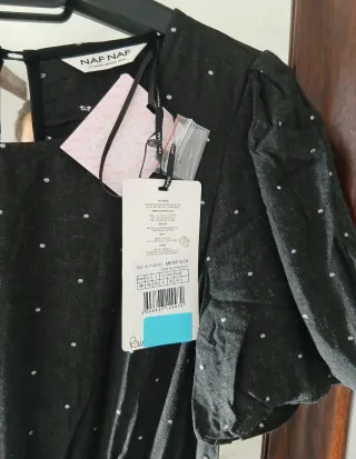 Vestido Naf Naf negro lunares talla 36