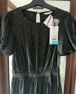 Vestido Naf Naf negro lunares talla 36