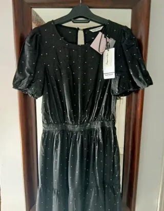 Vestido Naf Naf negro lunares talla 36