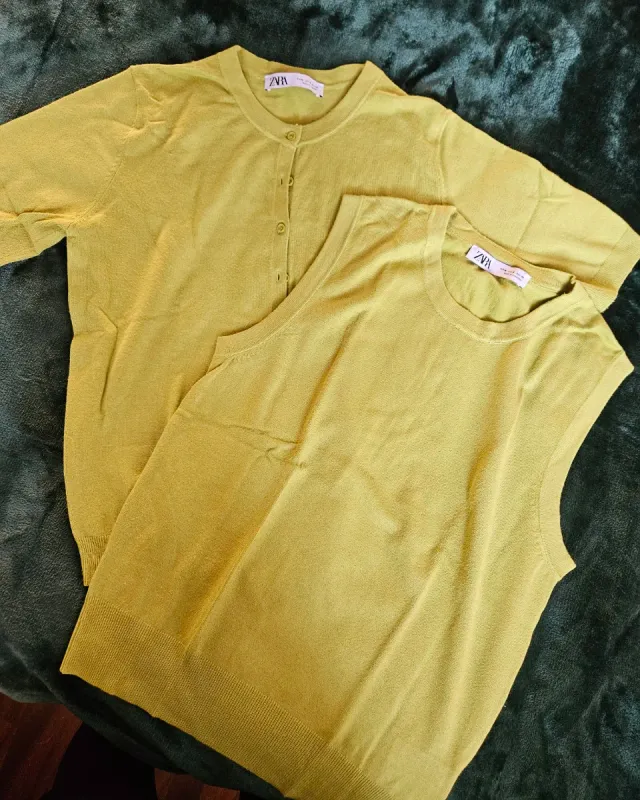 Cardigan e Maglietta Zara Verde