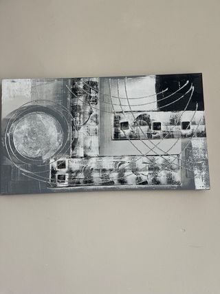 Quadro moderno tessuto e metallo 70x40