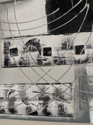 Quadro moderno tessuto e metallo 70x40