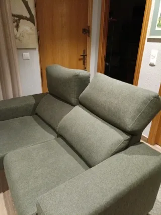 Sofá 2 plazas verde tela