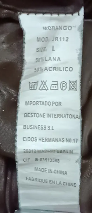 Abrigo L.Morango Marrón Talla L.