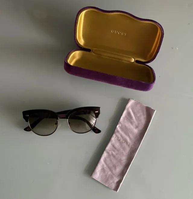 Occhiali da sole Gucci marroni e oro