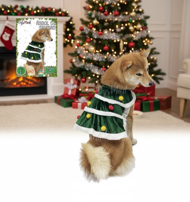 Disfraz Perro Árbol Navidad Talla （S/M/L）