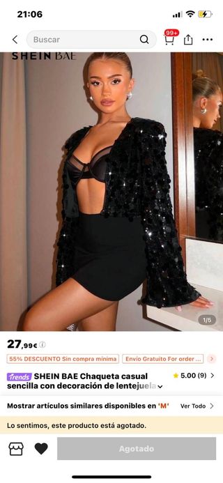 Chaqueta Lentejuelas Negra