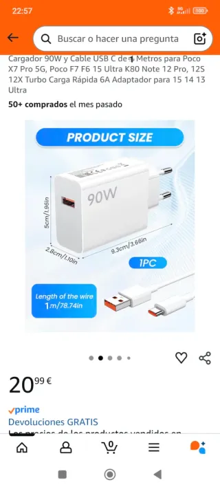 Caricabatterie Xiaomi 90W Hyper Charge Combo