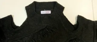 Jersey de punto negro con flecos Talla S