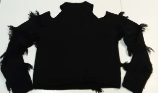 Jersey de punto negro con flecos Talla S